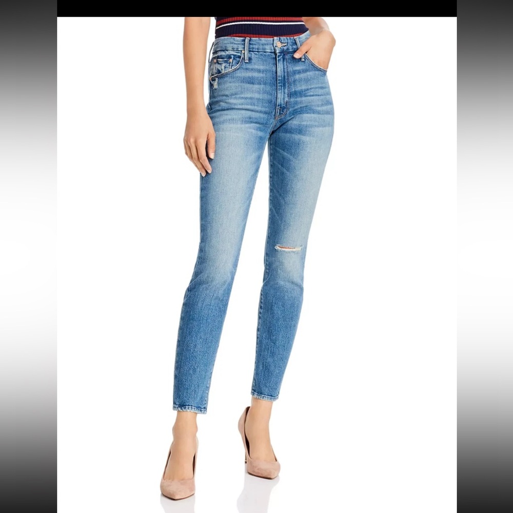 MOTHER The Looker High-Rise Ankle Skinny Jeans in Popism size 25